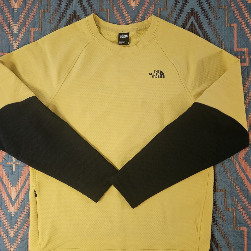 The North‎ Face Men's Yellow and Black Crewneck Pullover